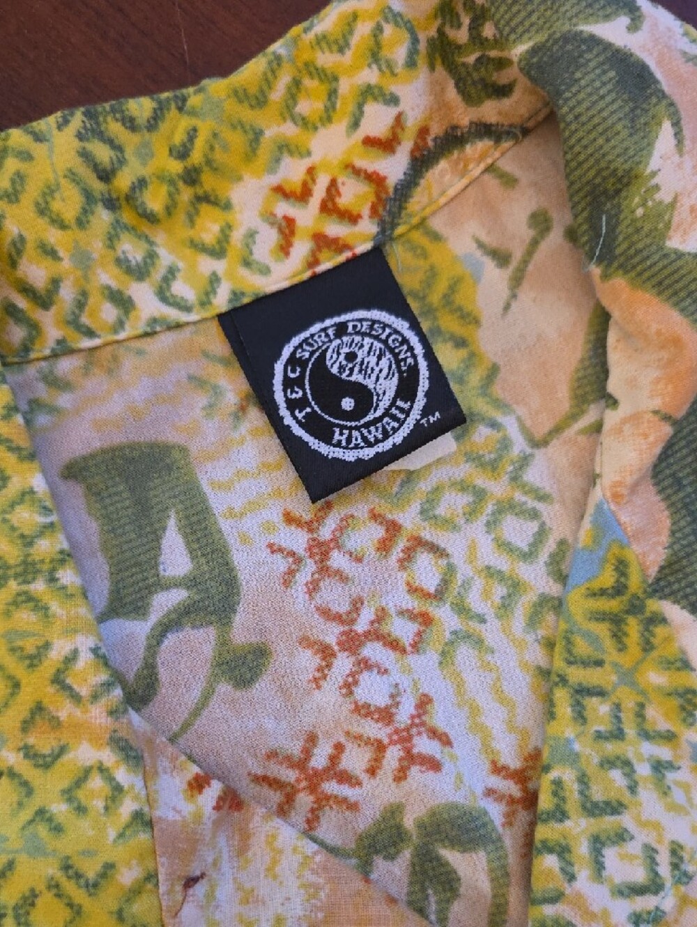 T&C SURF DESIGN🍬VINTAGE🍬 Men's Green Tropical Print🍬SZ M